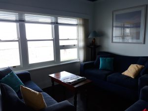 The sitting room overlooks the sea at Buena Vista Victor Harbor