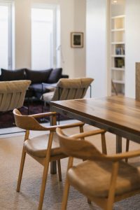 vignette of the dining and living area in the Architect's Warehouse 30D Fremantle
